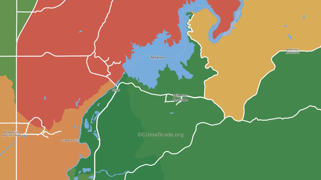 Friant, CA Map of Assault Rates