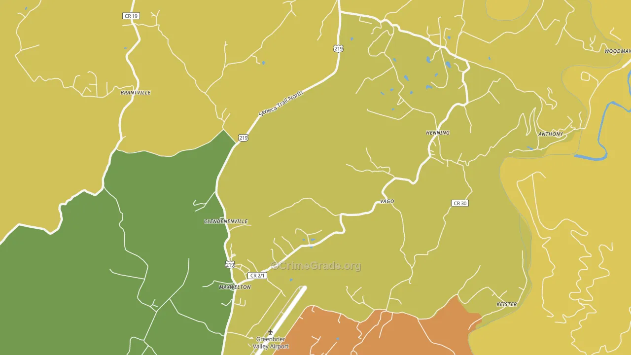 Friars Hill, WV Map of Assault Rates