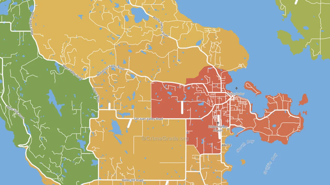 Friday Harbor, WA Map of Assault Rates