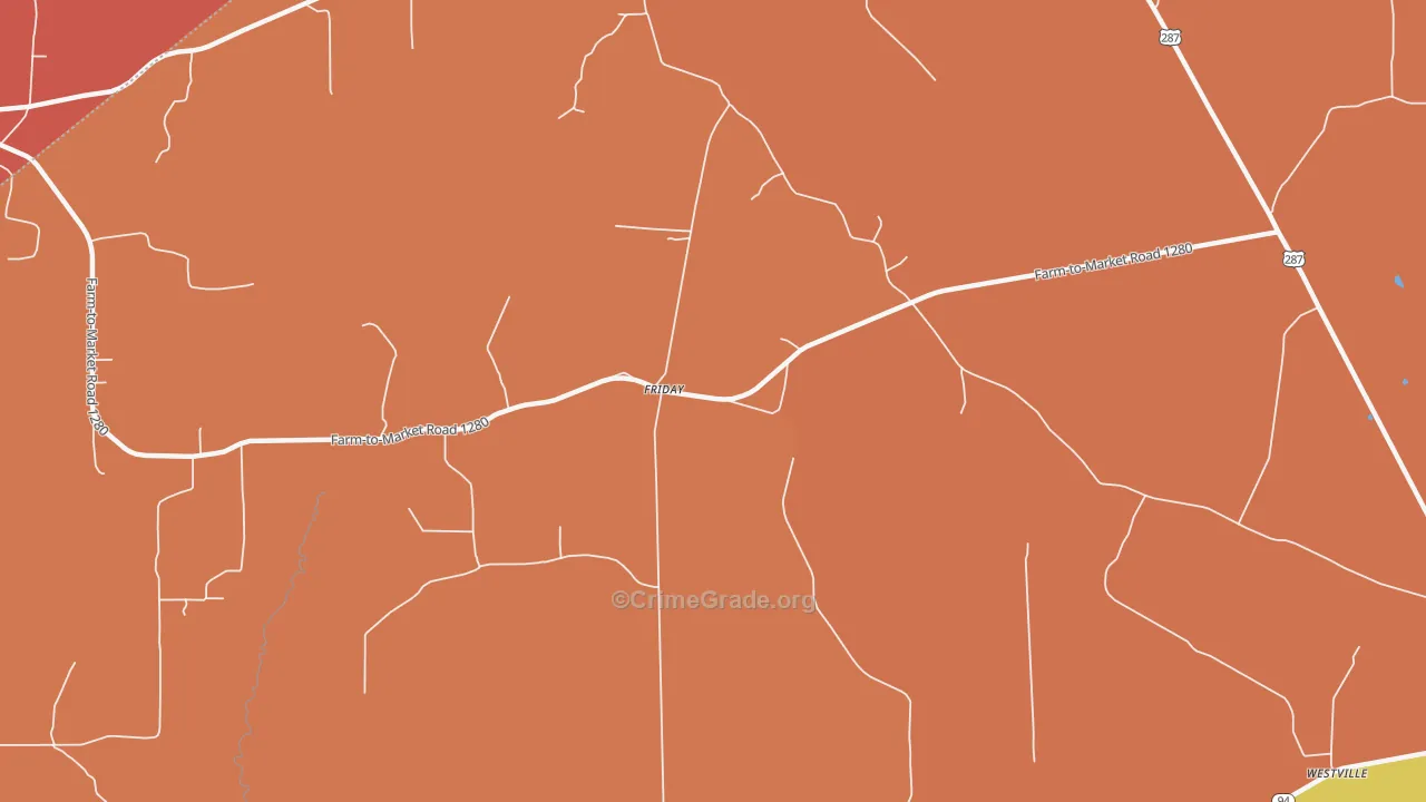 Friday, TX Map of Assault Rates