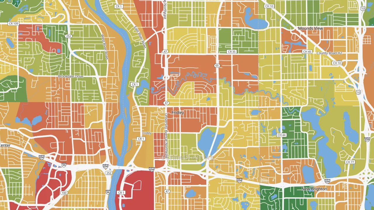 Fridley, MN Map of Assault Rates