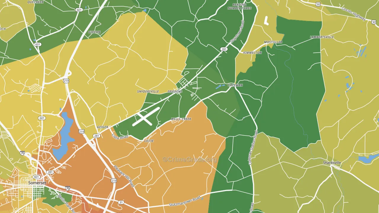 Friedens, PA Map of Assault Rates