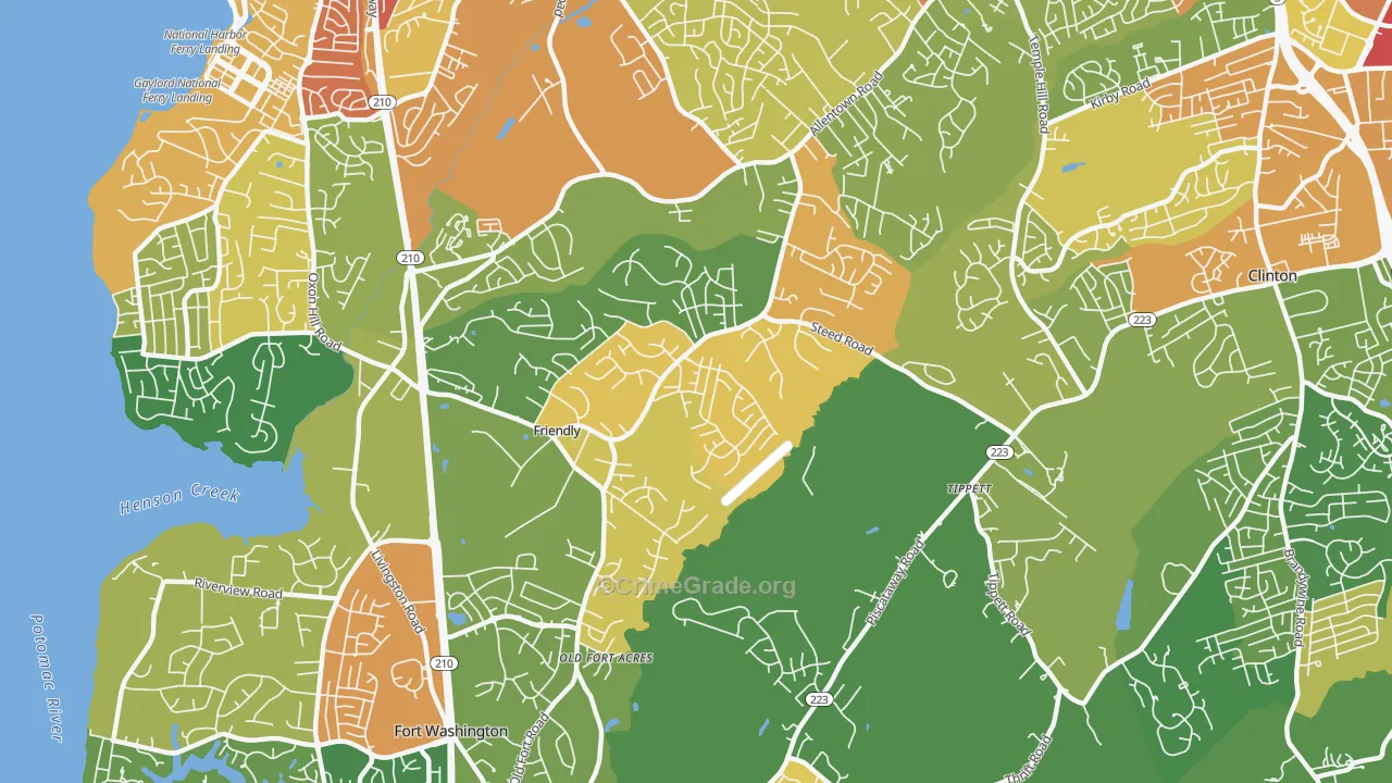 Friendly, Fort Washington, MD Map of Assault Rates
