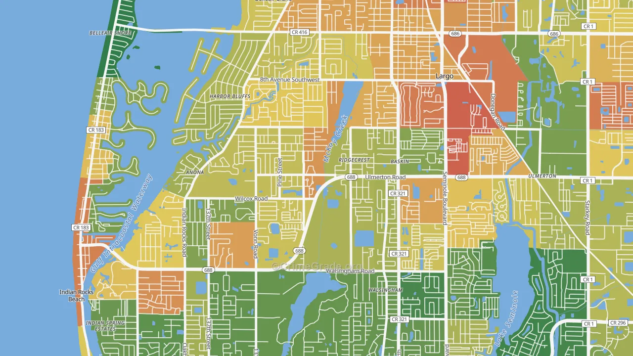 Friends of Ridgecrest, Largo, FL Map of Assault Rates