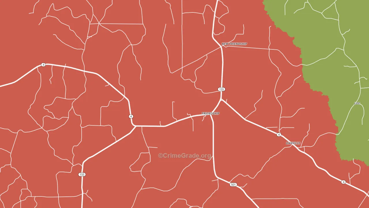 Friendship, LA Map of Assault Rates