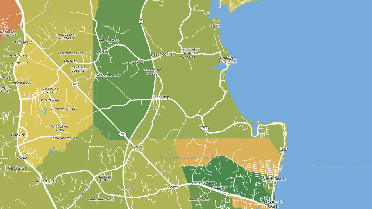 Friendship, MD Map of Assault Rates