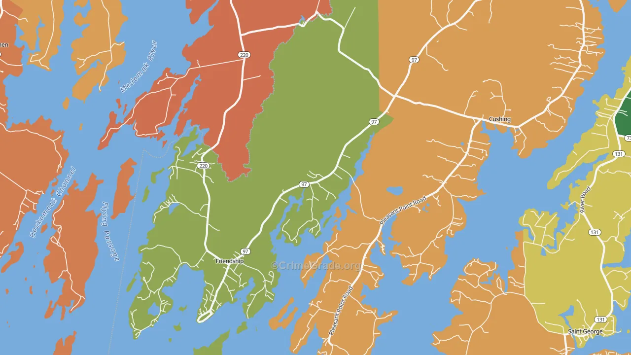 Friendship, ME Map of Assault Rates