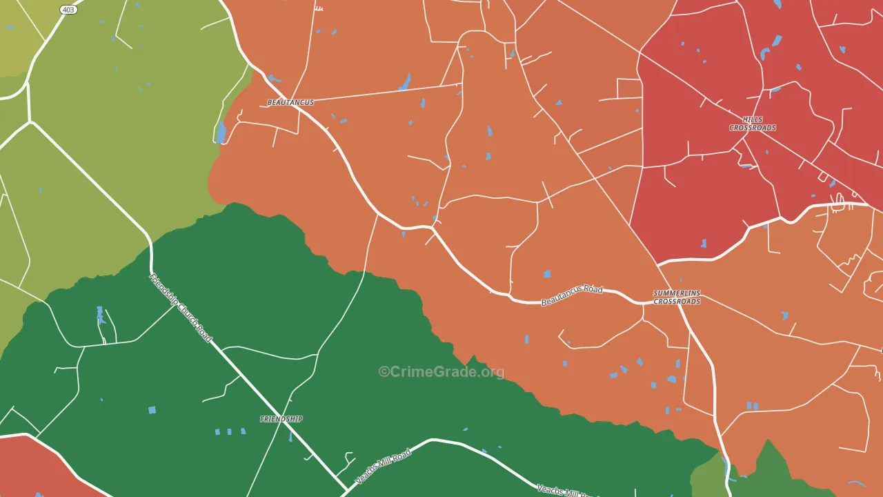 Friendship, NC Map of Assault Rates