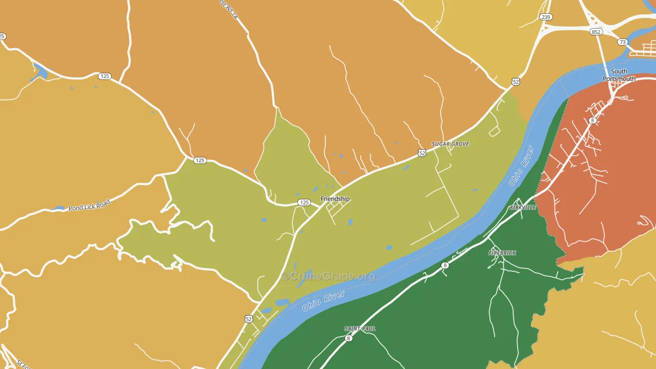 Friendship, OH Map of Assault Rates