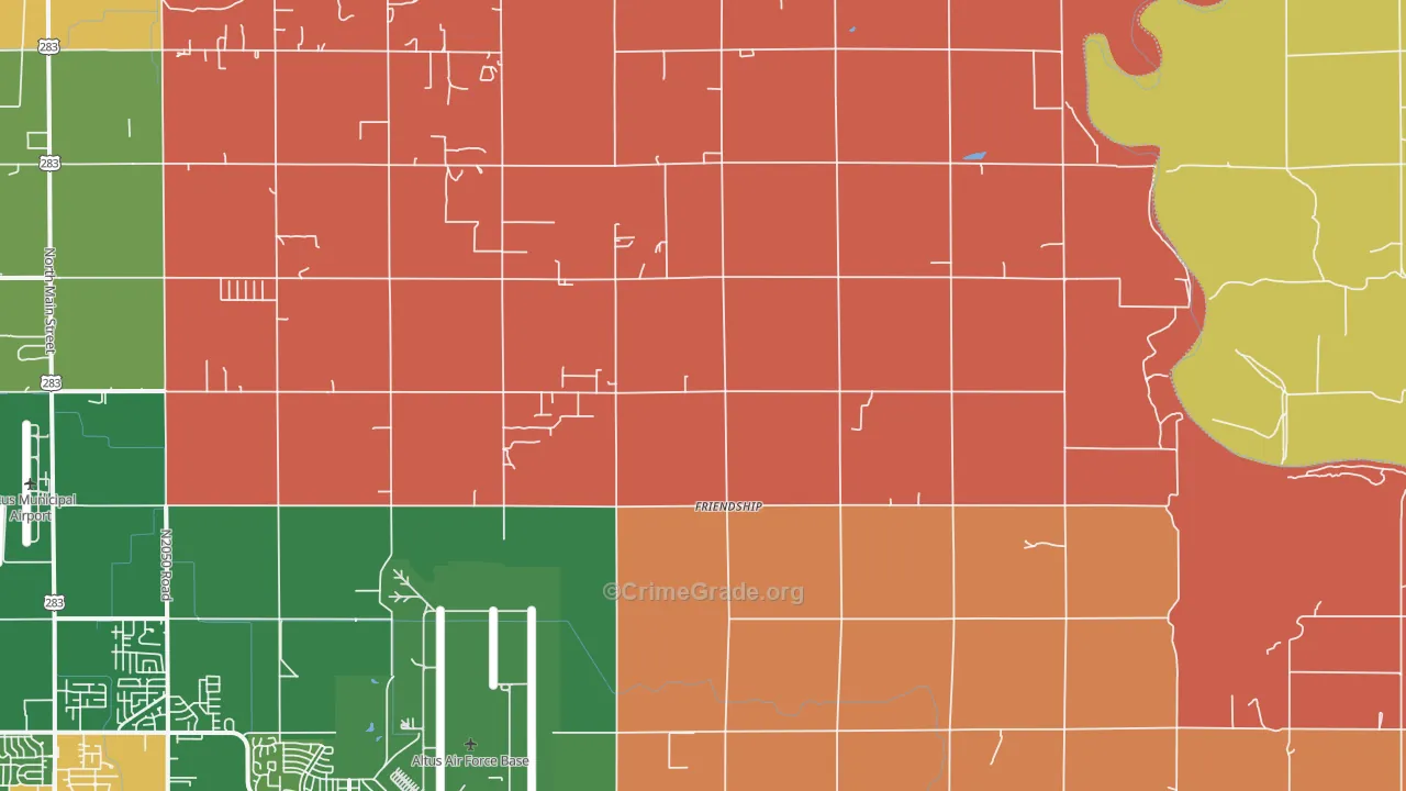 Friendship, OK Map of Assault Rates