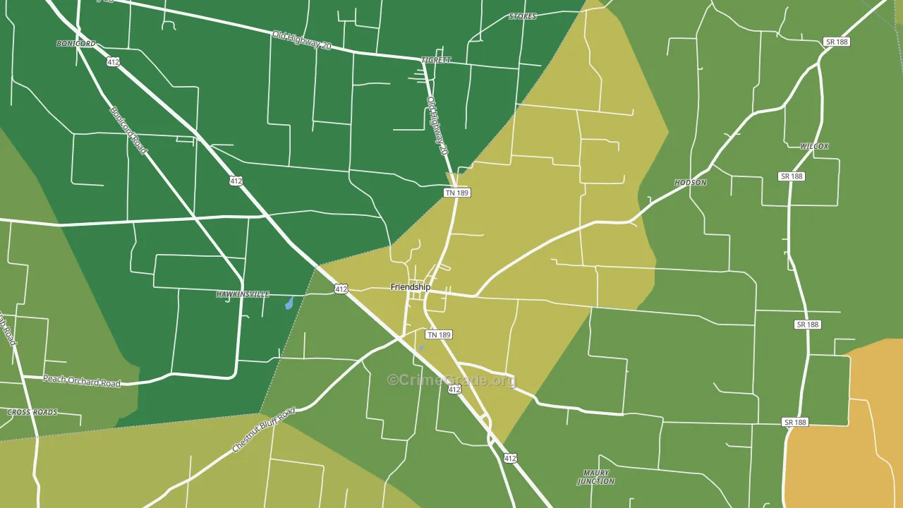 Friendship, TN Map of Assault Rates