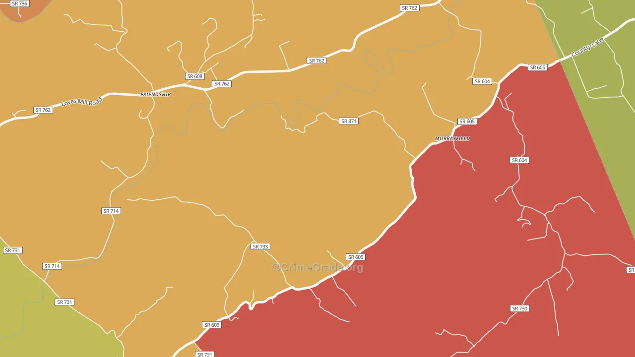 Friendship, VA Map of Assault Rates
