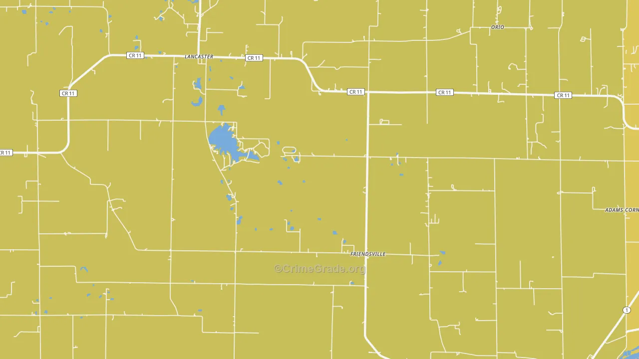 Friendsville, IL Map of Assault Rates