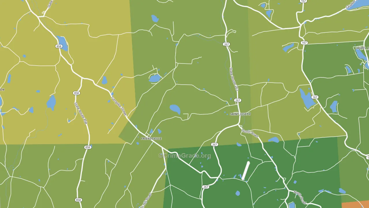 Friendsville, PA Map of Assault Rates