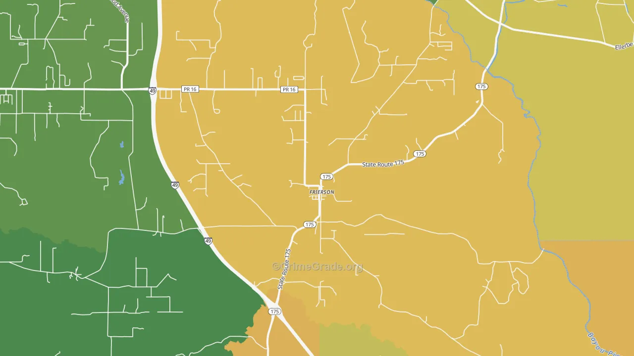 Frierson, LA Map of Assault Rates