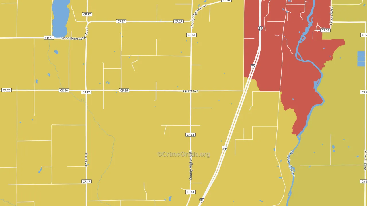 Friesland, MN Map of Assault Rates