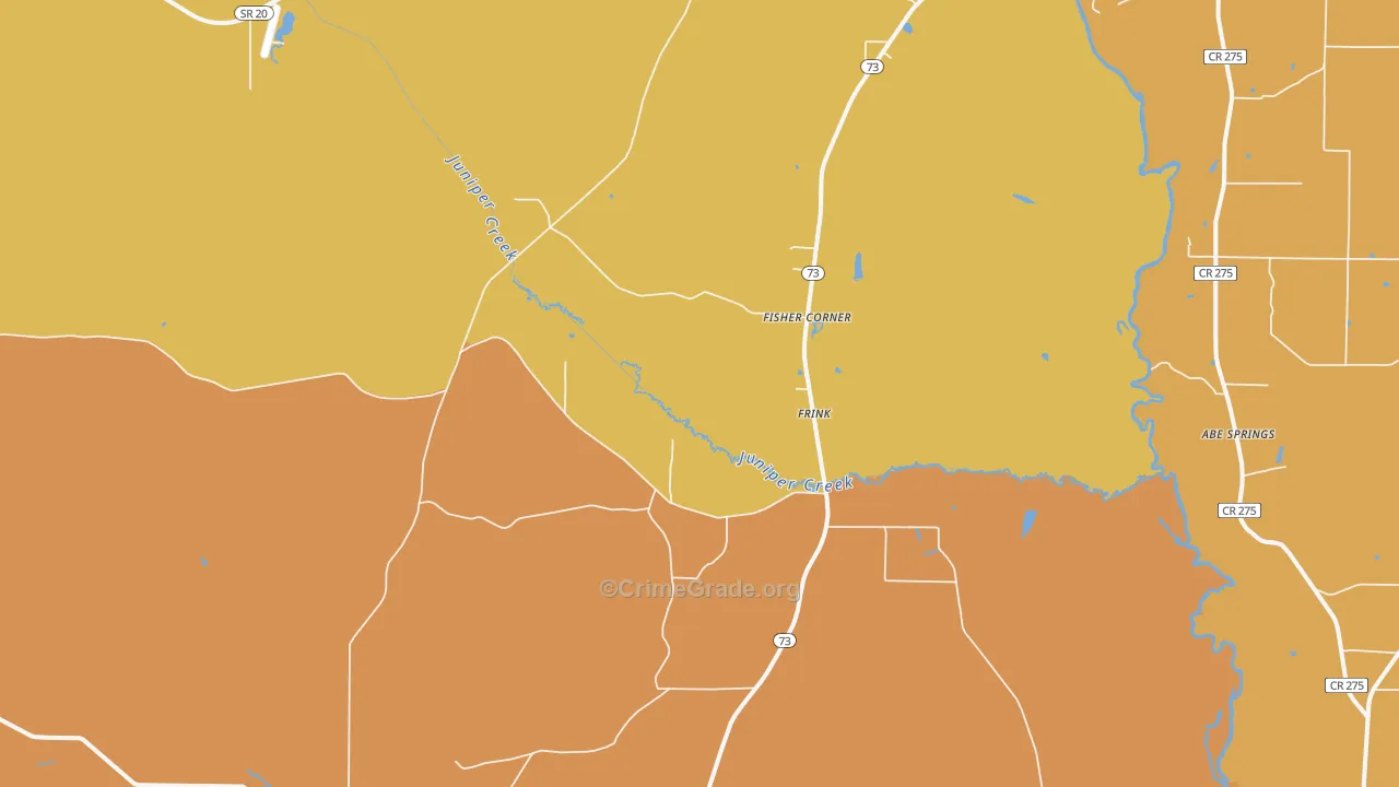 Frink, FL Map of Assault Rates