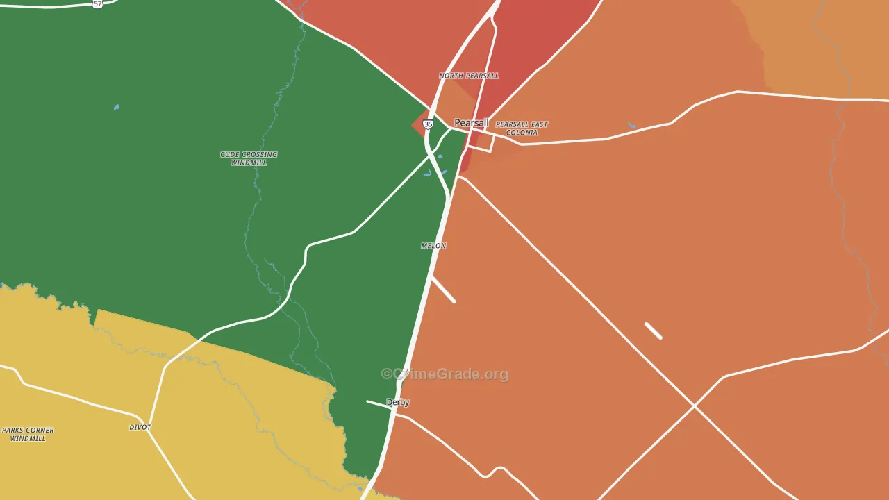 Frio County, TX Map of Assault Rates