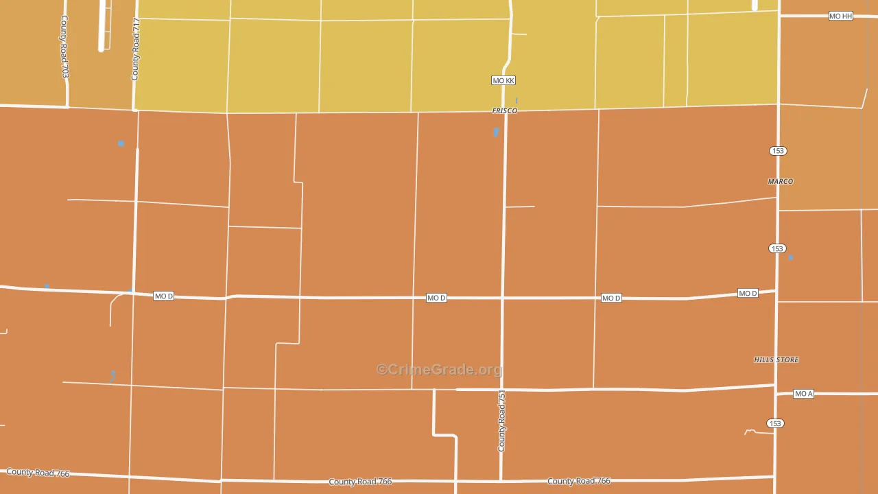 Frisco, MO Map of Assault Rates