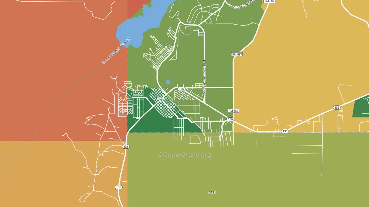 Fritch, TX Map of Assault Rates