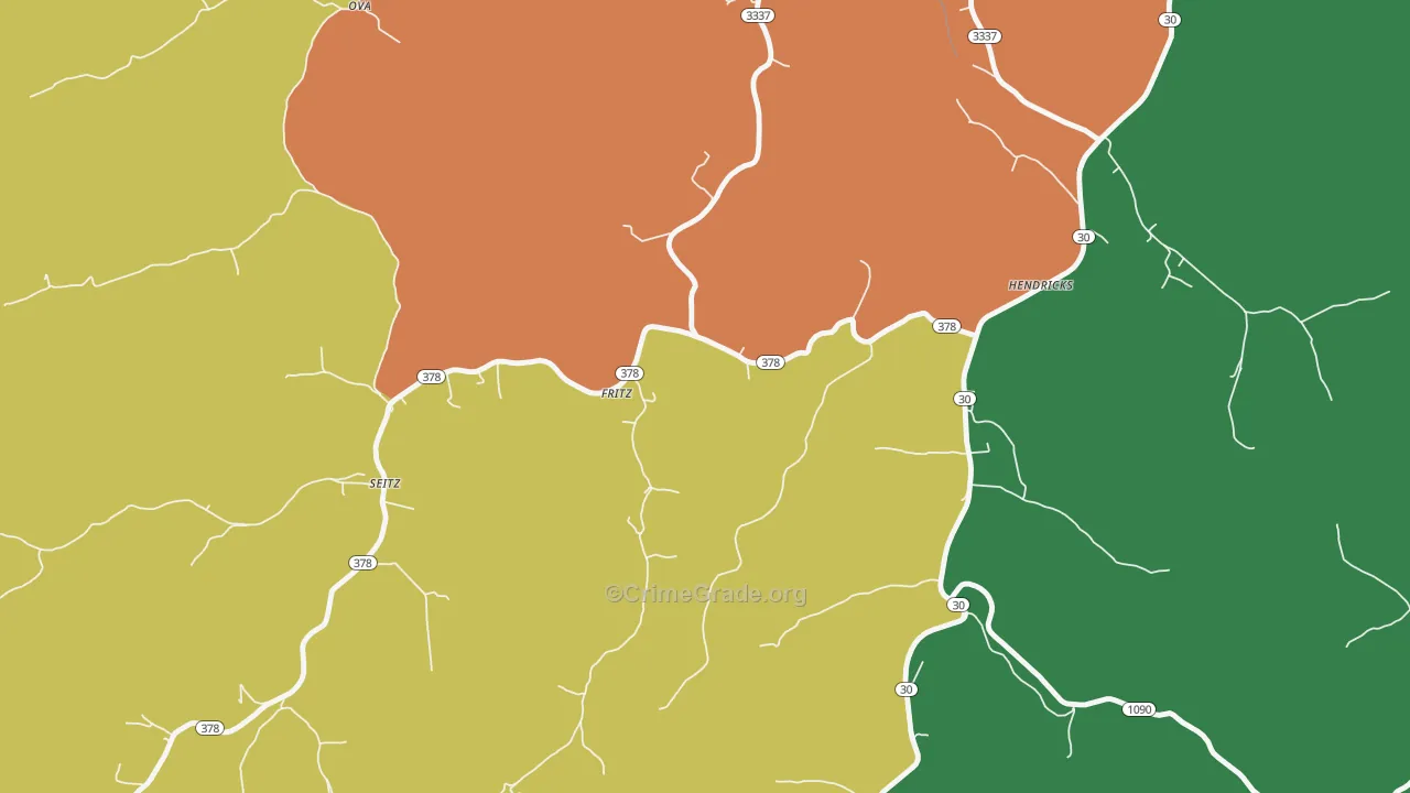 Fritz, KY Map of Assault Rates