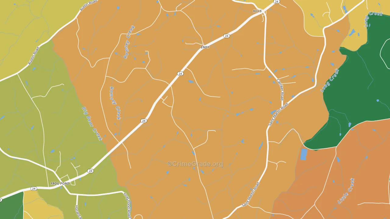 Frog Pond, NC Map of Assault Rates