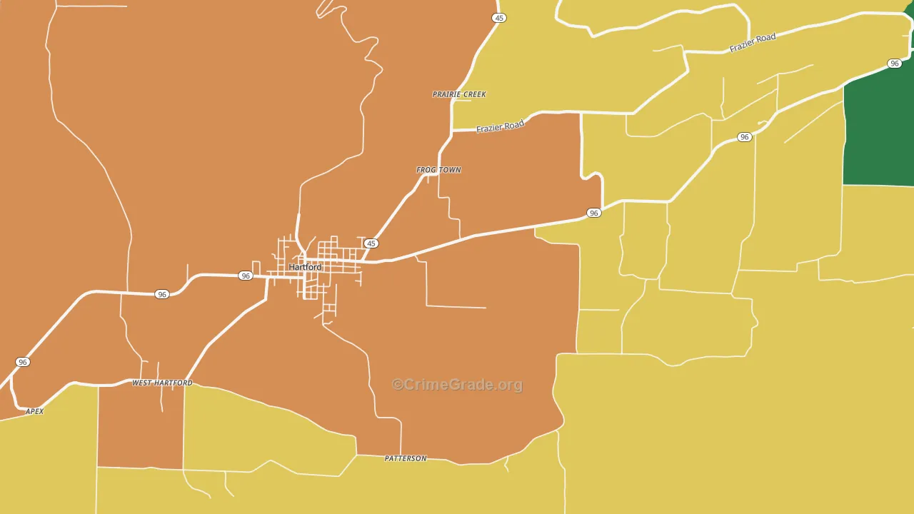 Frog Town, AR Map of Assault Rates