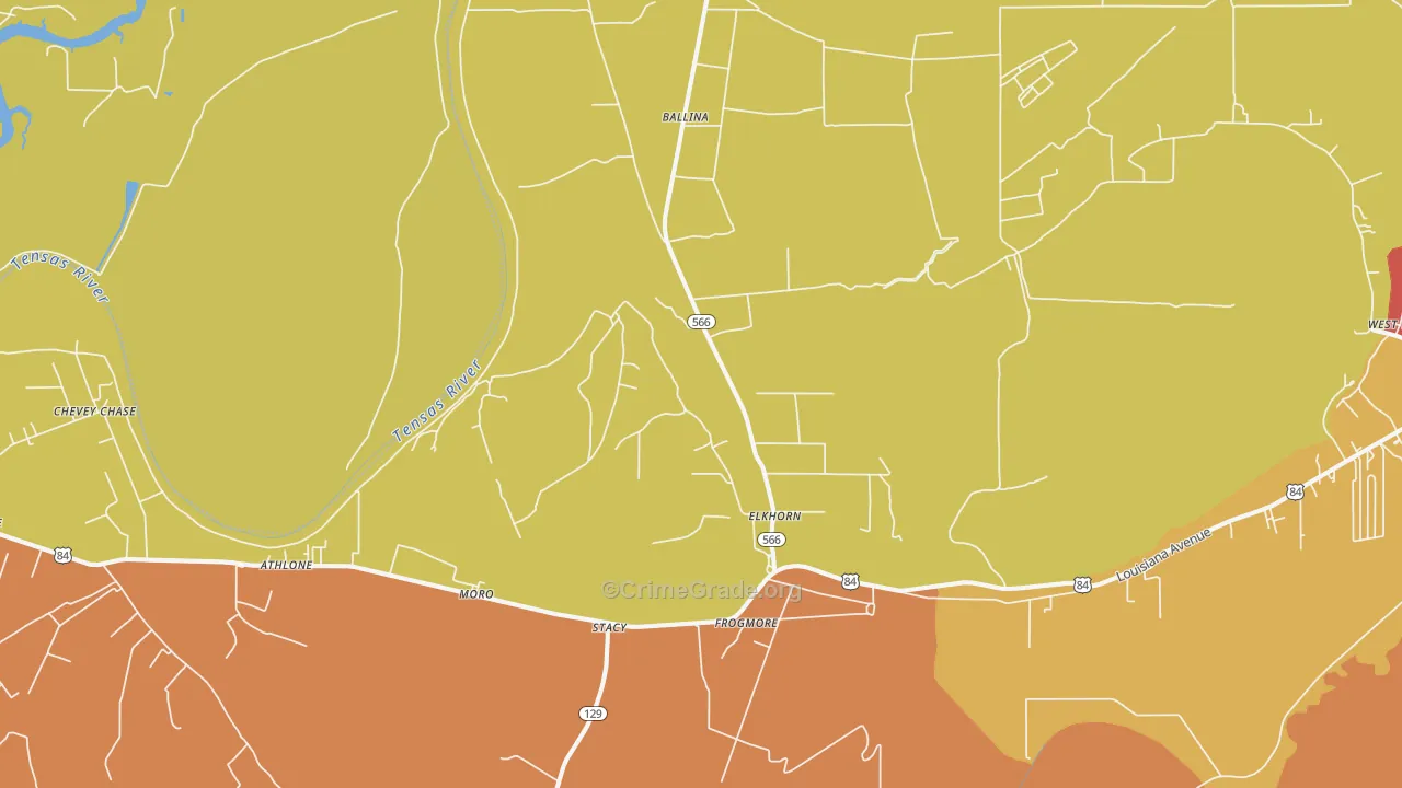 Frogmore, LA Map of Assault Rates