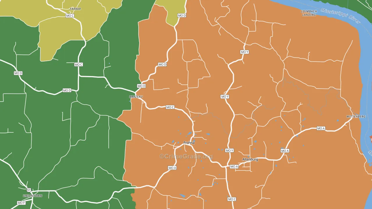 Frohna, MO Map of Assault Rates