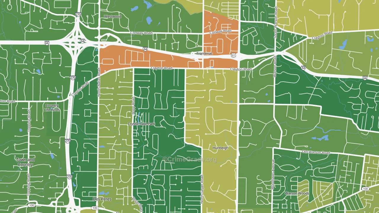 Frontenac, MO Map of Assault Rates