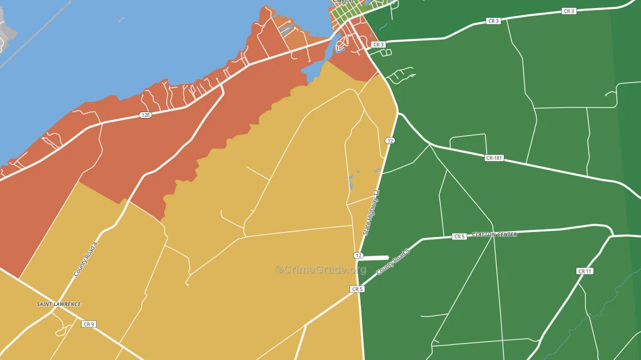 Frontenac, NY Map of Assault Rates
