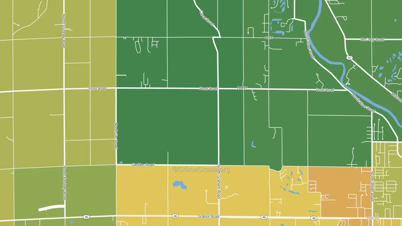 Frost, MI Map of Assault Rates