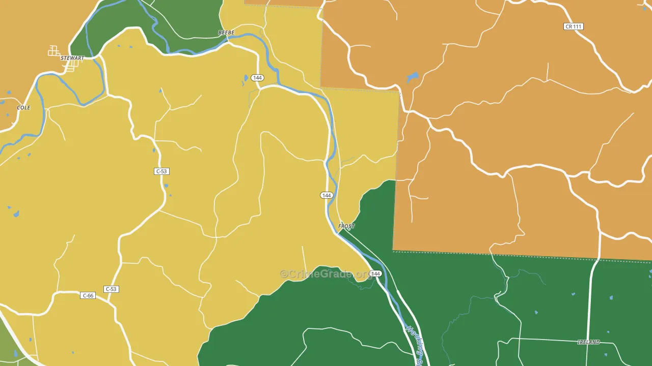 Frost, OH Map of Assault Rates