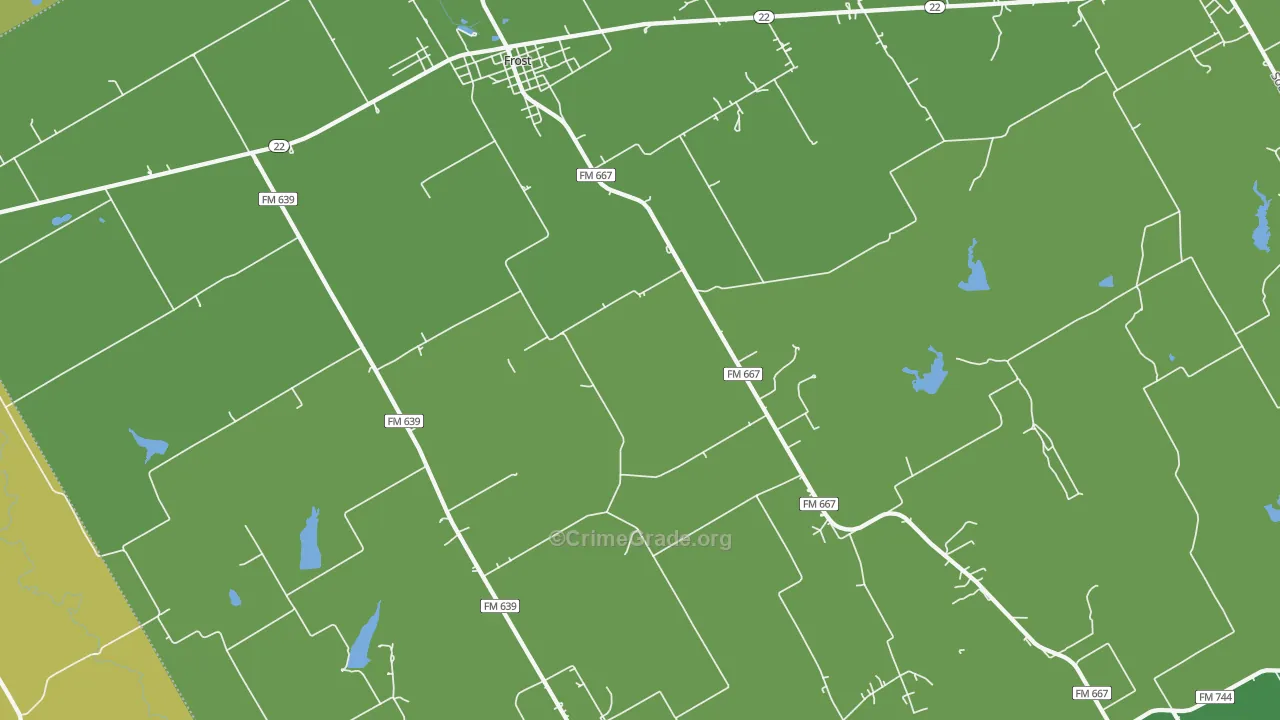 Frost, TX Map of Assault Rates
