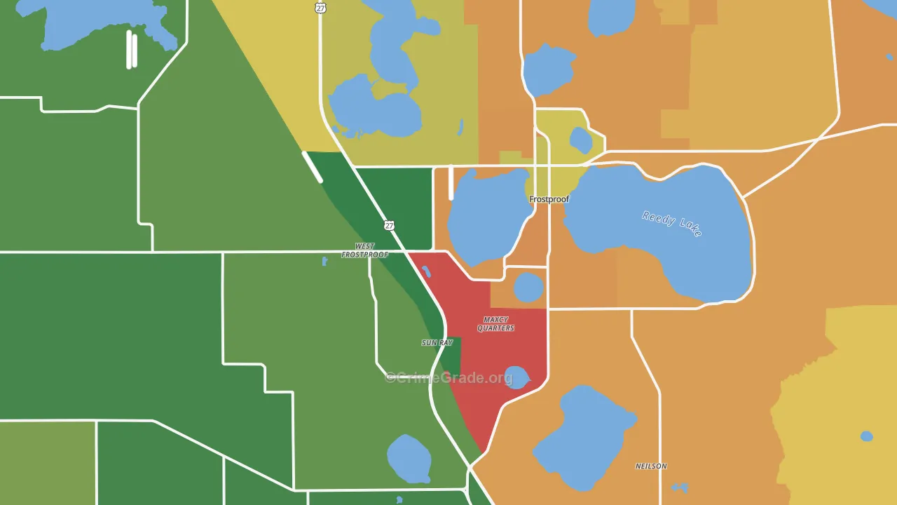 Frostproof, FL Map of Assault Rates