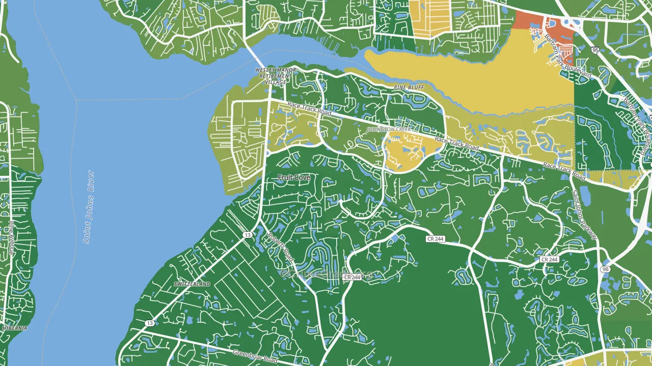 Fruit Cove, FL Map of Assault Rates