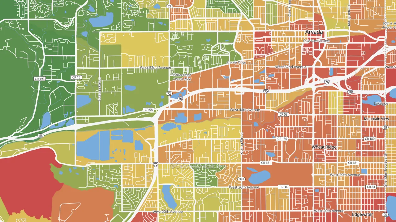 Fruitdale, Wheat Ridge, CO Map of Assault Rates