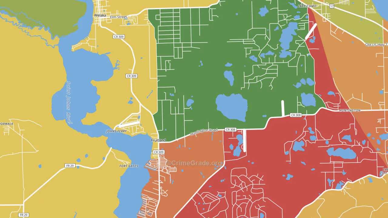 Fruitland, FL Map of Assault Rates