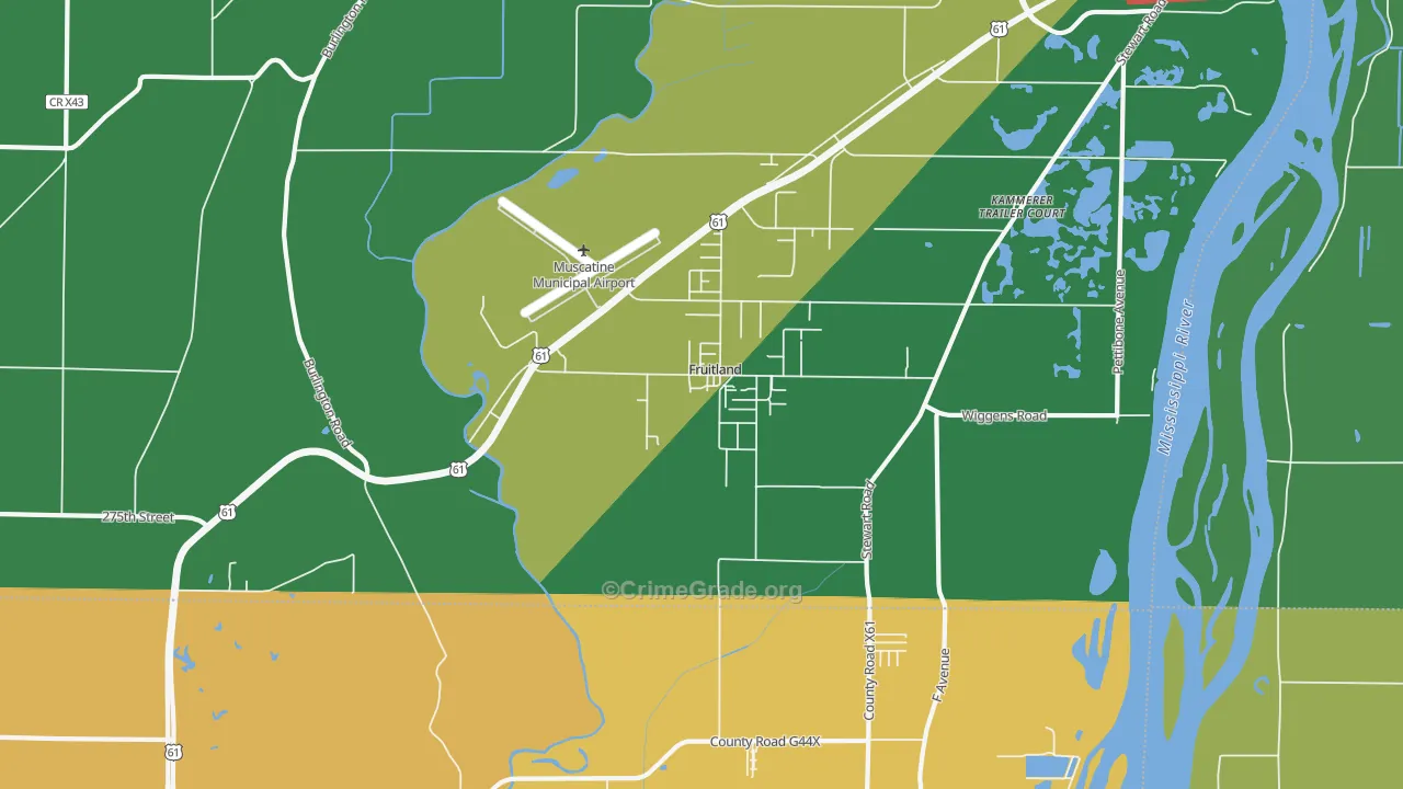 Fruitland, IA Map of Assault Rates