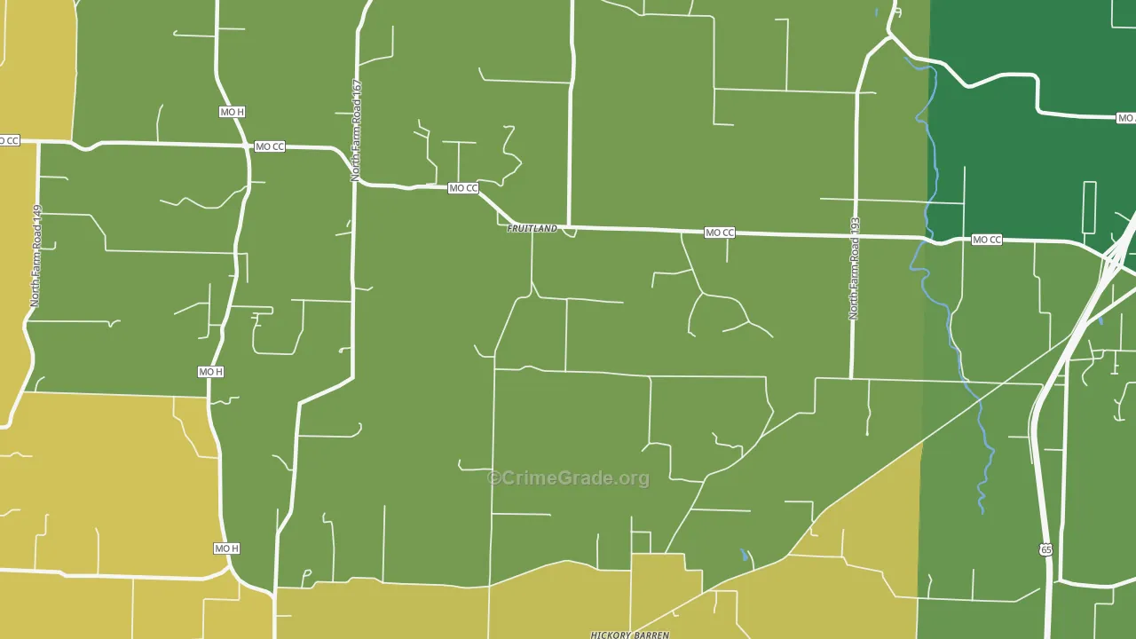 Fruitland, MO Map of Assault Rates