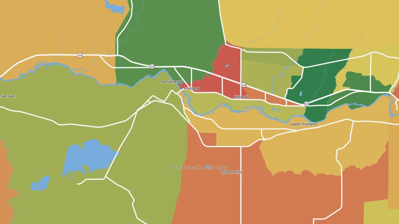 Fruitland, NM Map of Assault Rates