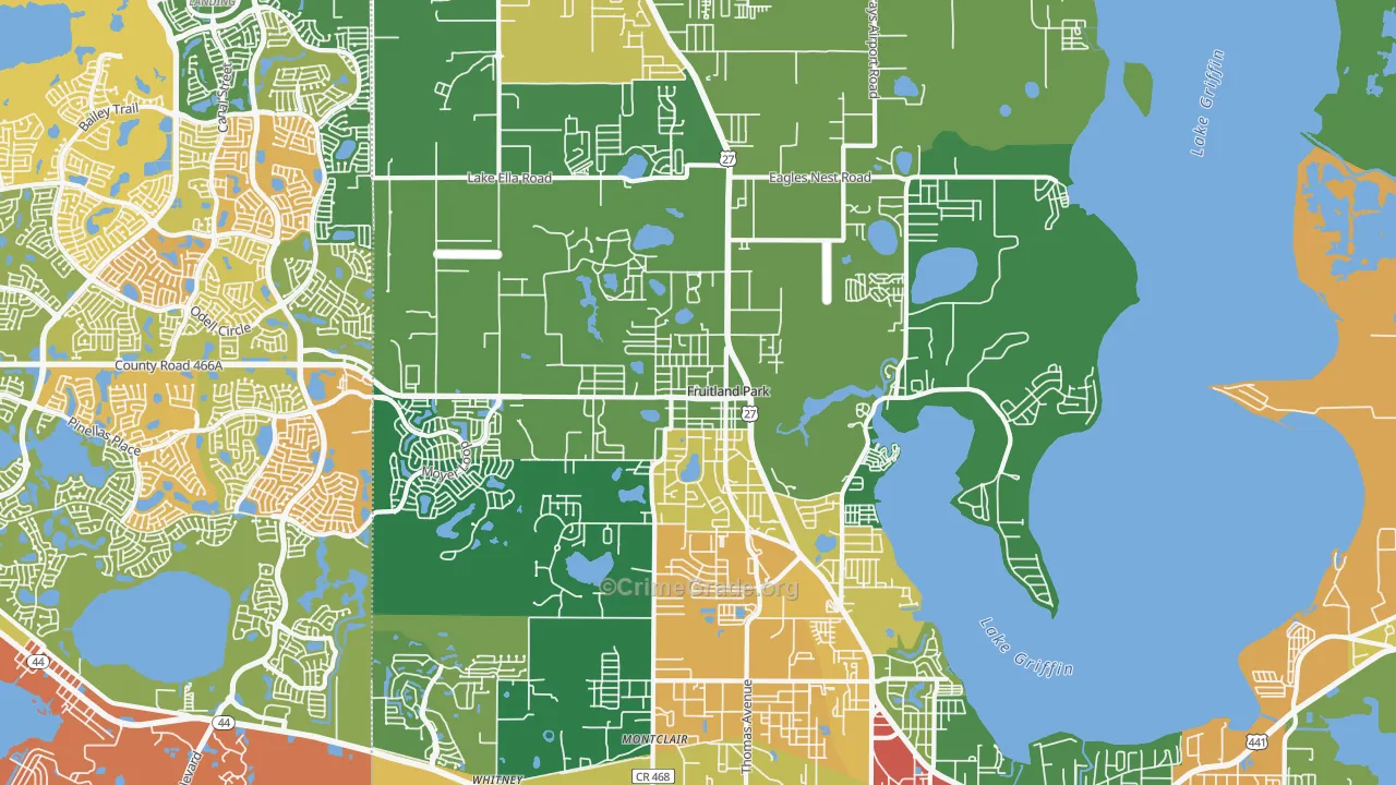 Fruitland Park, FL Map of Assault Rates