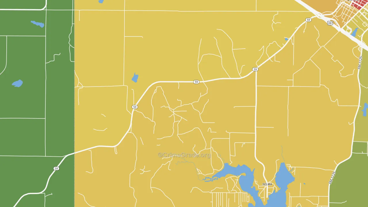 Fruitland, TX Map of Assault Rates