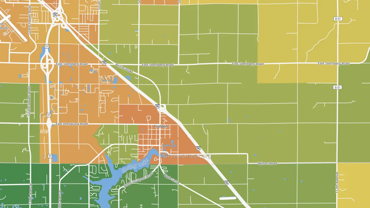 Fruitport, MI Map of Assault Rates