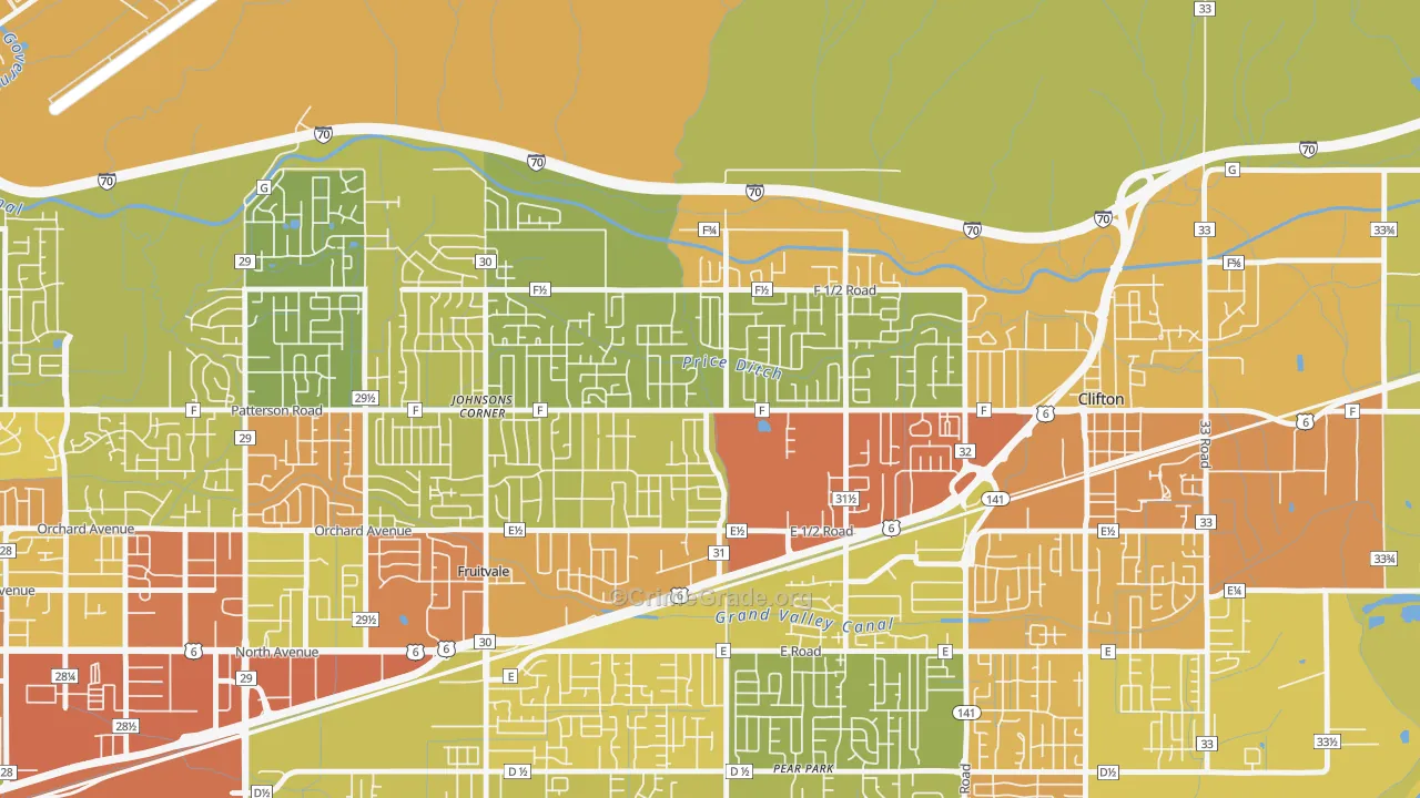 Fruitvale, CO Map of Assault Rates