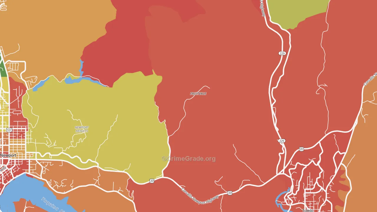Fruitvale, OR Map of Assault Rates