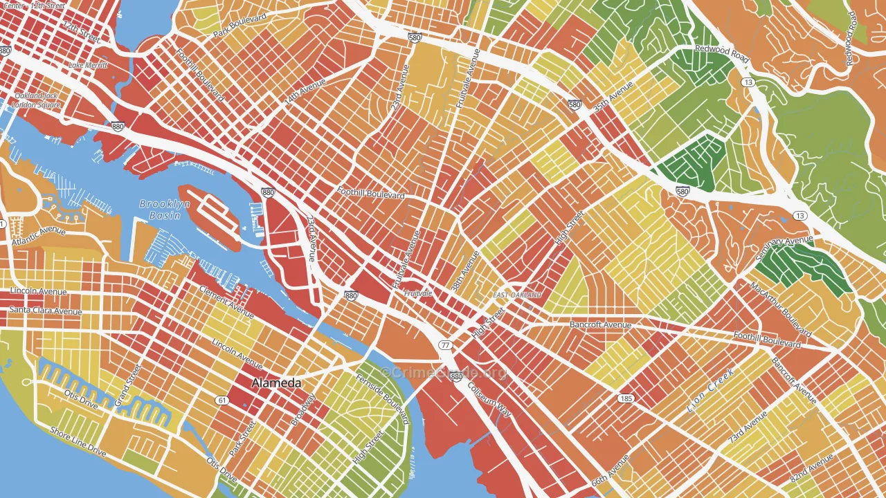 Fruitvale Station, Oakland, CA Map of Assault Rates