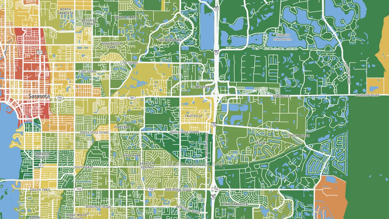Fruitville, FL Map of Assault Rates