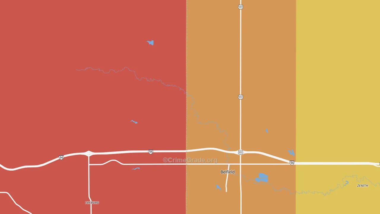 Fryburg, ND Map of Assault Rates