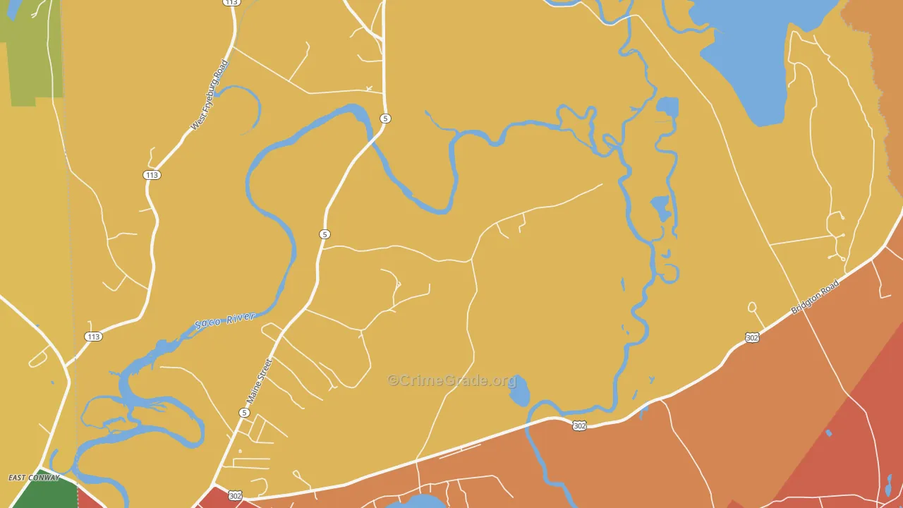 Fryeburg Center, ME Map of Assault Rates